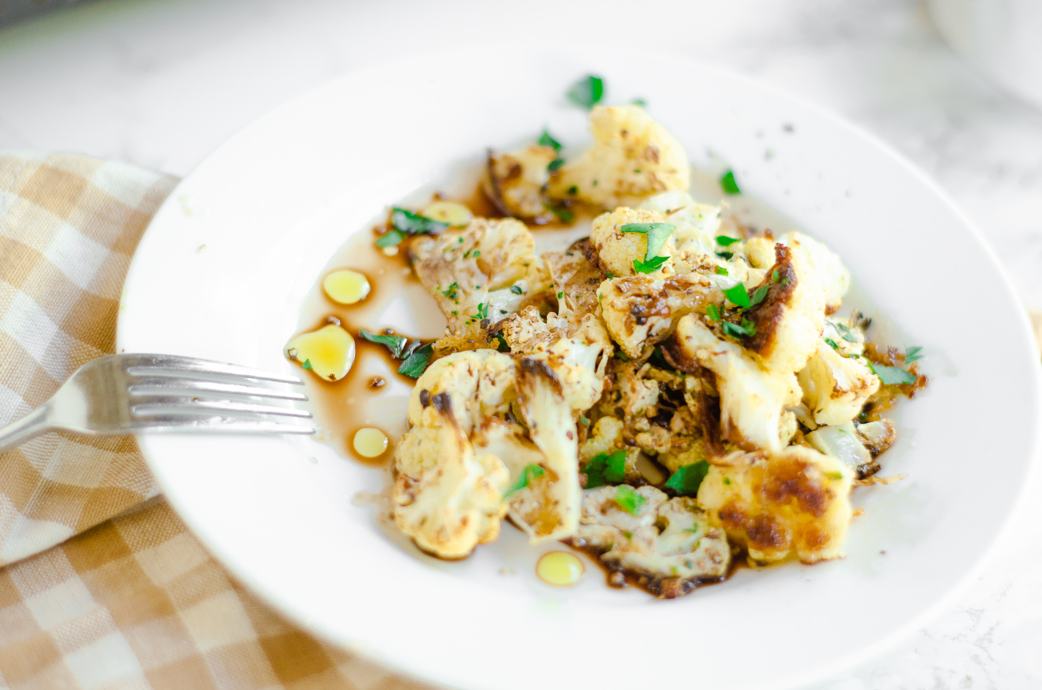 Roasted Truffled Cauliflower - Sweet Savory Sour